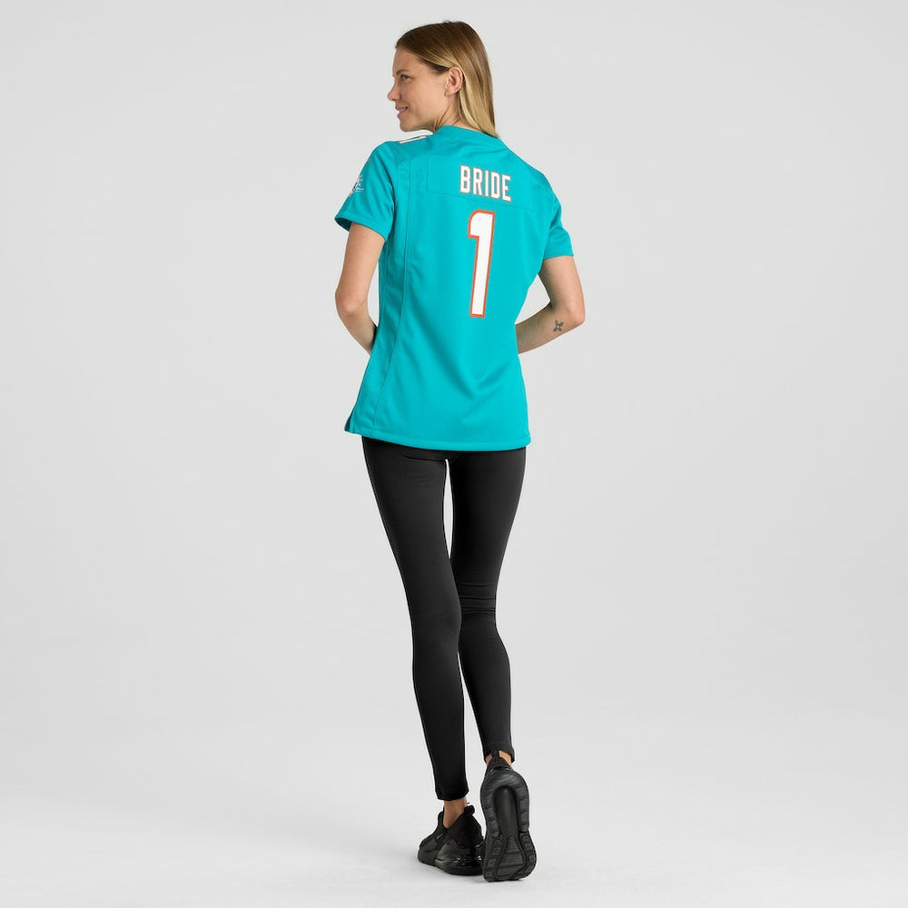 Miami Dolphins Nike Number 1 Bride  Women's Game Jersey