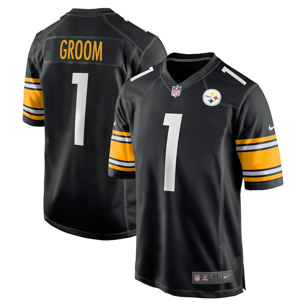 Pittsburgh Steelers Nike Number 1 Groom  Game Jersey
