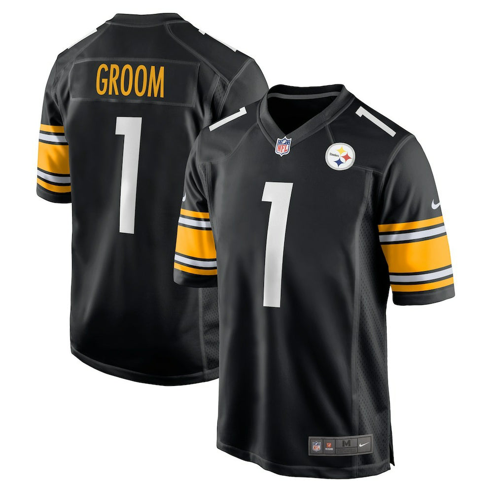 Pittsburgh Steelers Nike Number 1 Groom  Game Jersey