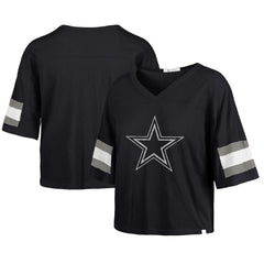 Dallas Cowboys 47 brand '47 Women's Double Header Scout Cropped V-Neck T-Shirt