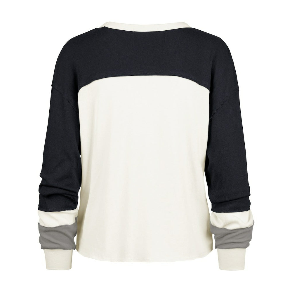 Dallas Cowboys 47 brand '47 Women's Double Header Curve Raglan Long Sleeve Crop Top