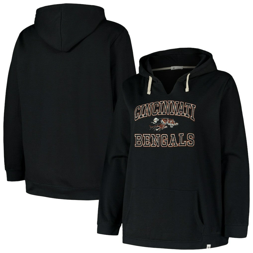 Cincinnati Bengals 47 brand '47 Women's Plus Size Clarity Kennedy Pullover Hoodie