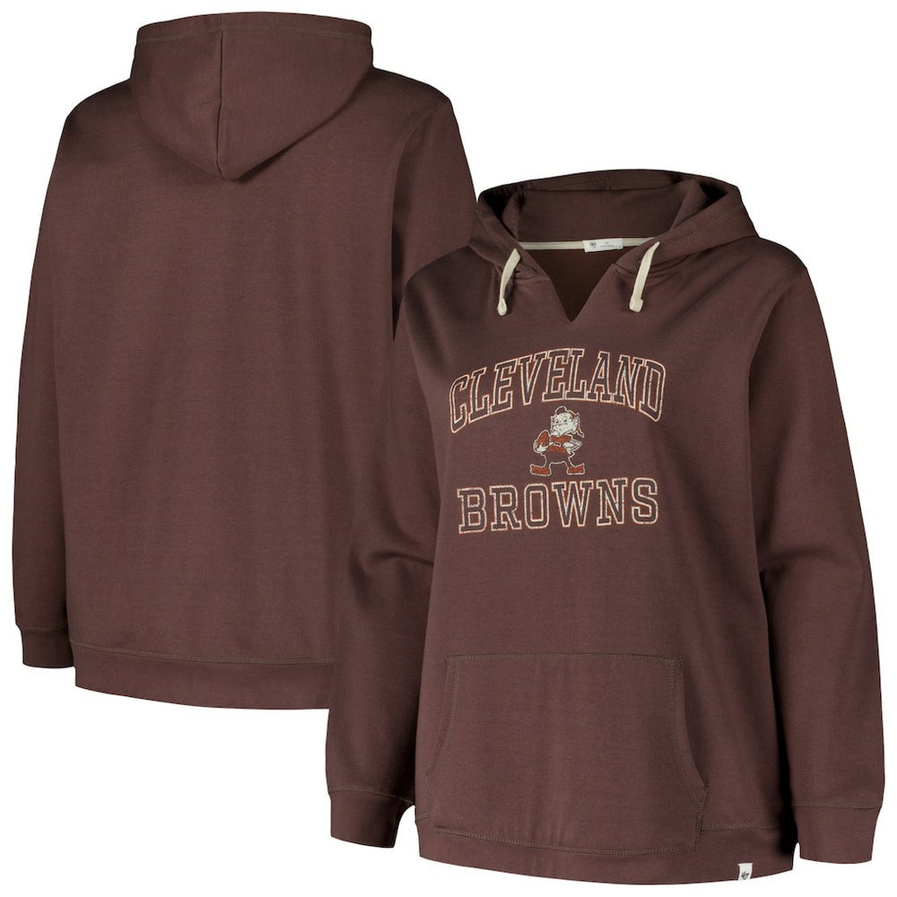 Cleveland Browns 47 brand '47 Women's Plus Size Clarity Kennedy Pullover Hoodie