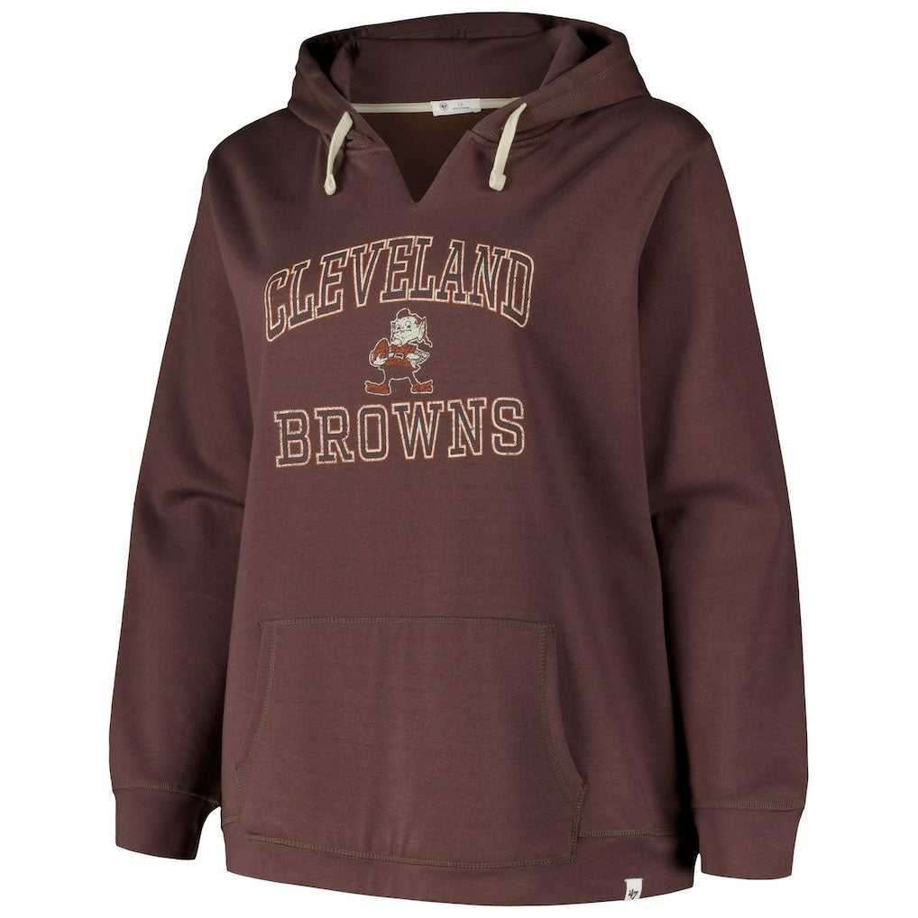 Cleveland Browns 47 brand '47 Women's Plus Size Clarity Kennedy Pullover Hoodie