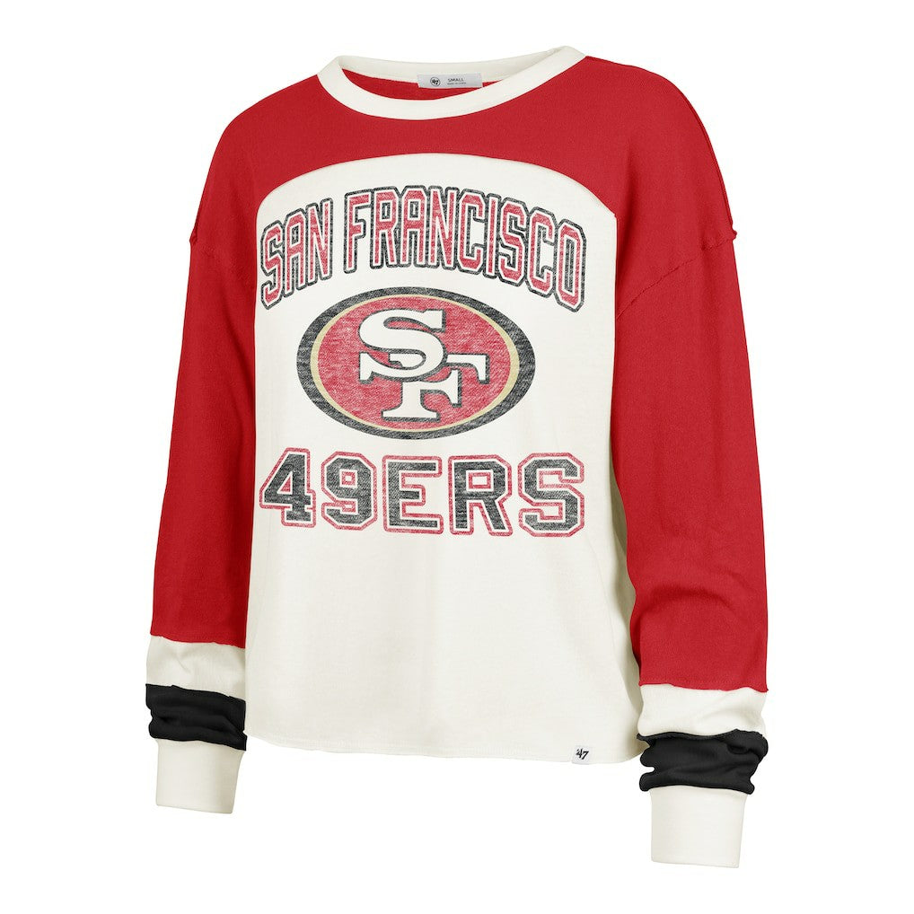 San Francisco 49ers 47 brand '47 Women's Plus Size Double Header Curve Toni Long Sleeve T-Shirt