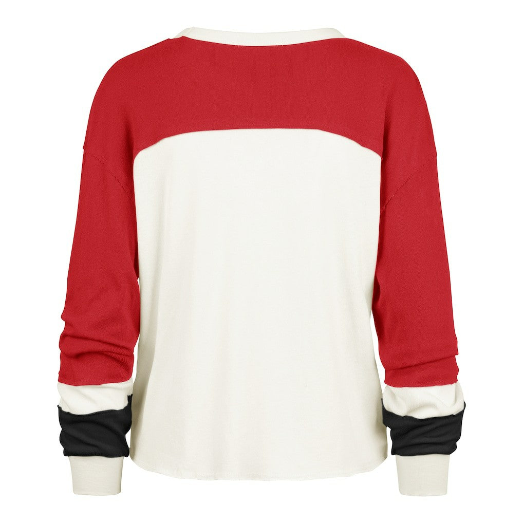 San Francisco 49ers 47 brand '47 Women's Plus Size Double Header Curve Toni Long Sleeve T-Shirt