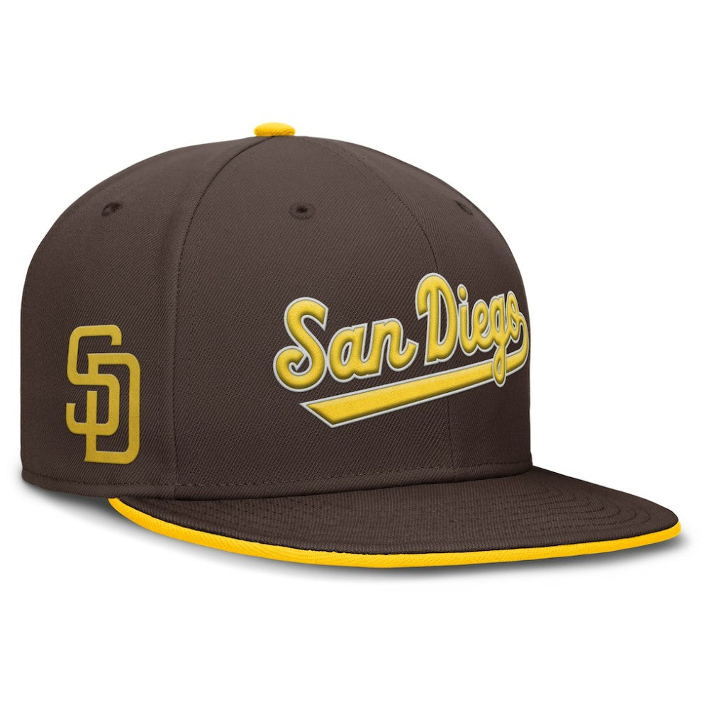 San Diego Padres Nike Primetime Dri-FIT Round Bill True Fitted Hat | MLB Shop