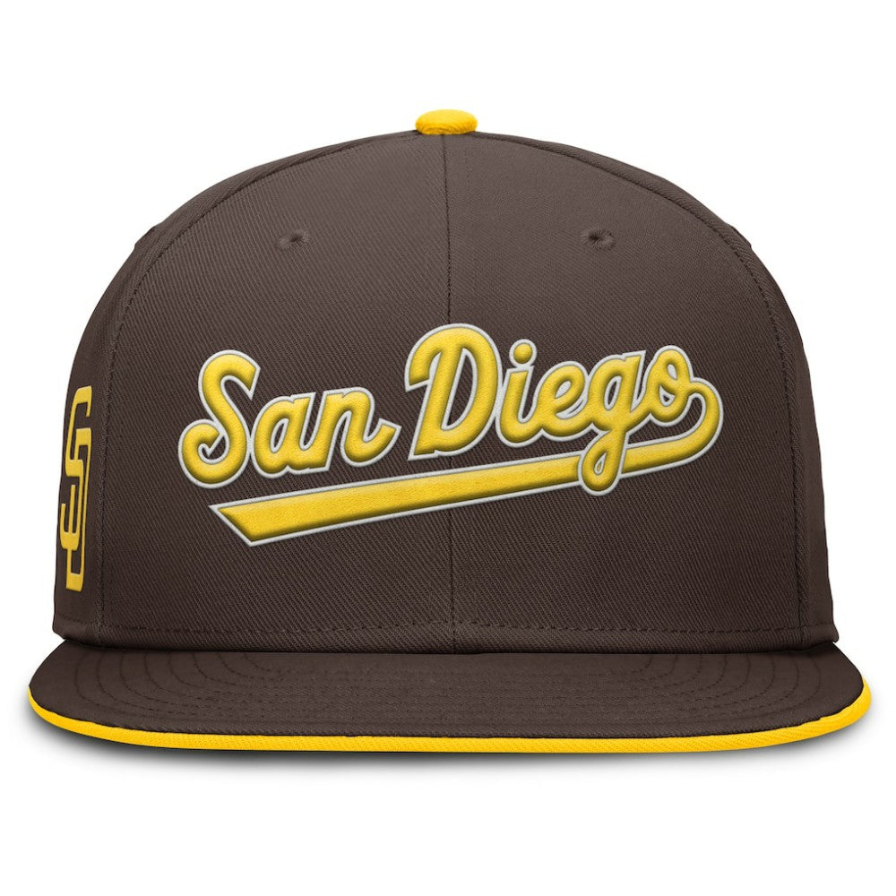 San Diego Padres Nike Primetime Dri-FIT Round Bill True Fitted Hat | MLB Shop