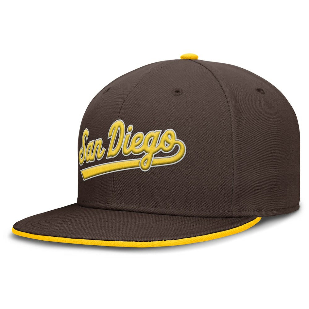 San Diego Padres Nike Primetime Dri-FIT Round Bill True Fitted Hat | MLB Shop