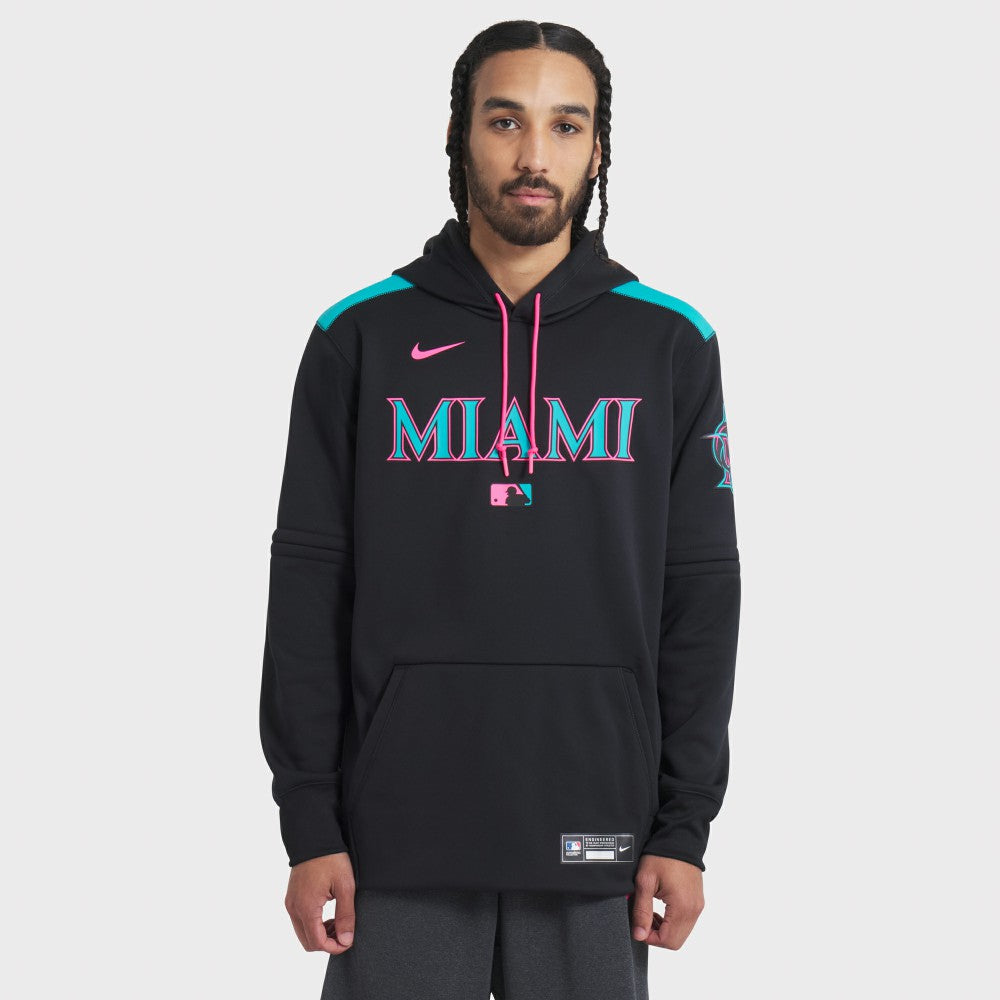 Miami Marlins Nike 2025 City Connect Authentic Collection Therma Pullover Hoodie | MLB On Sale