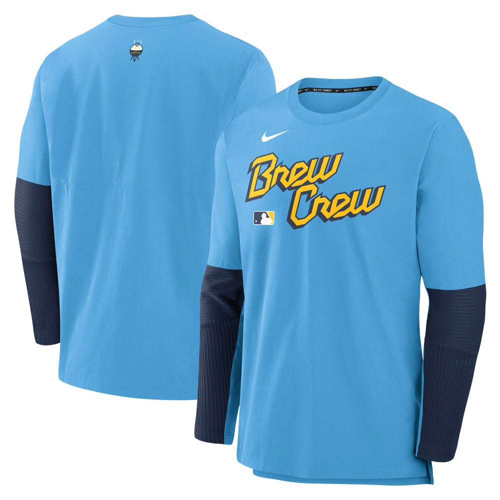 Milwaukee Brewers Nike 2025 City Connect Authentic Collection Player Dri-FIT Lightweight Pullover | MLB Discount