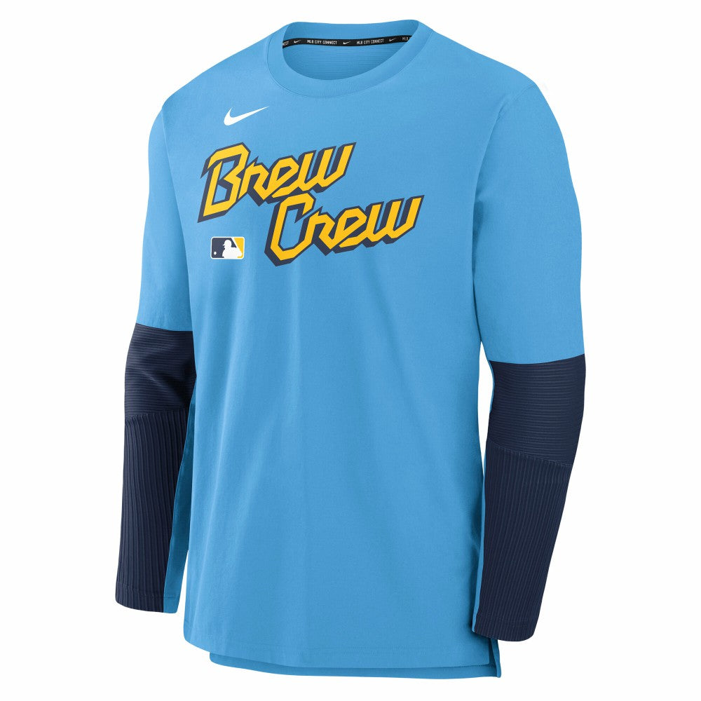 Milwaukee Brewers Nike 2025 City Connect Authentic Collection Player Dri-FIT Lightweight Pullover | MLB Discount