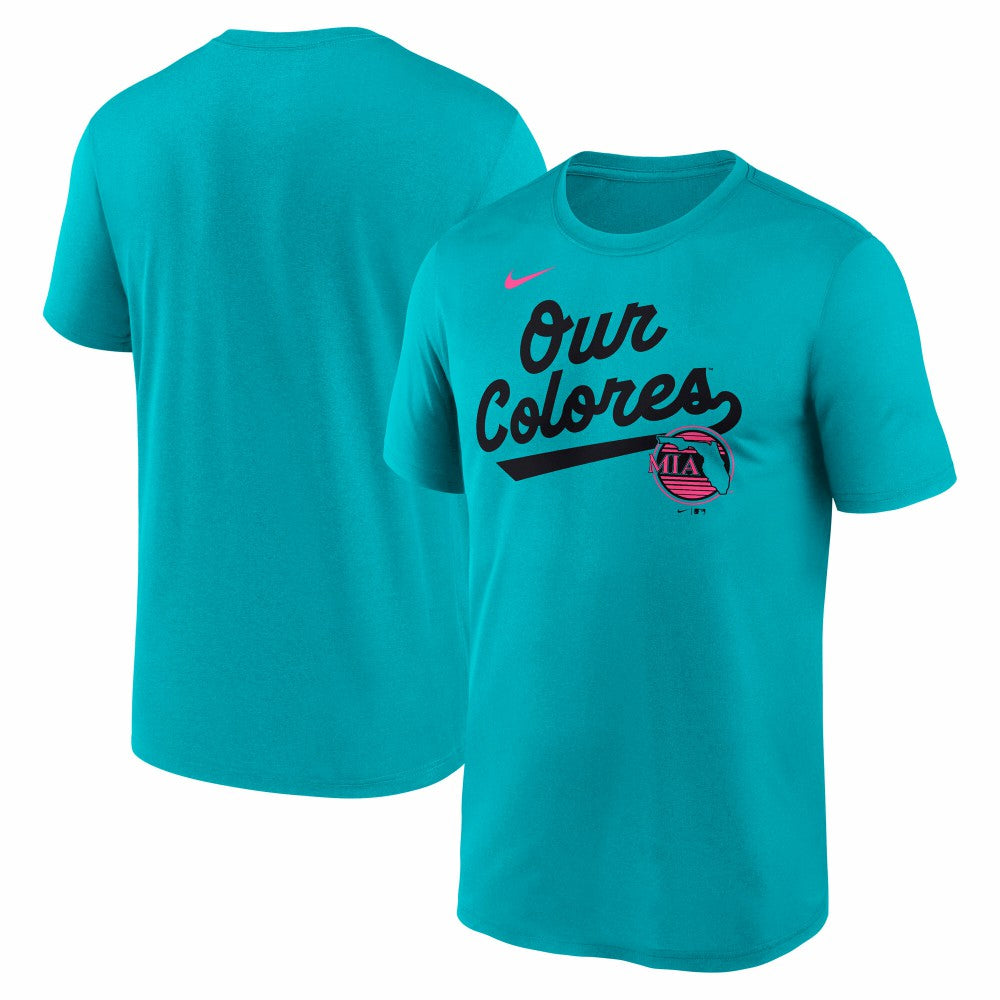 Miami Marlins Nike 2025 City Connect Team Phrase Script Legend Performance T-Shirt | MLB Sale