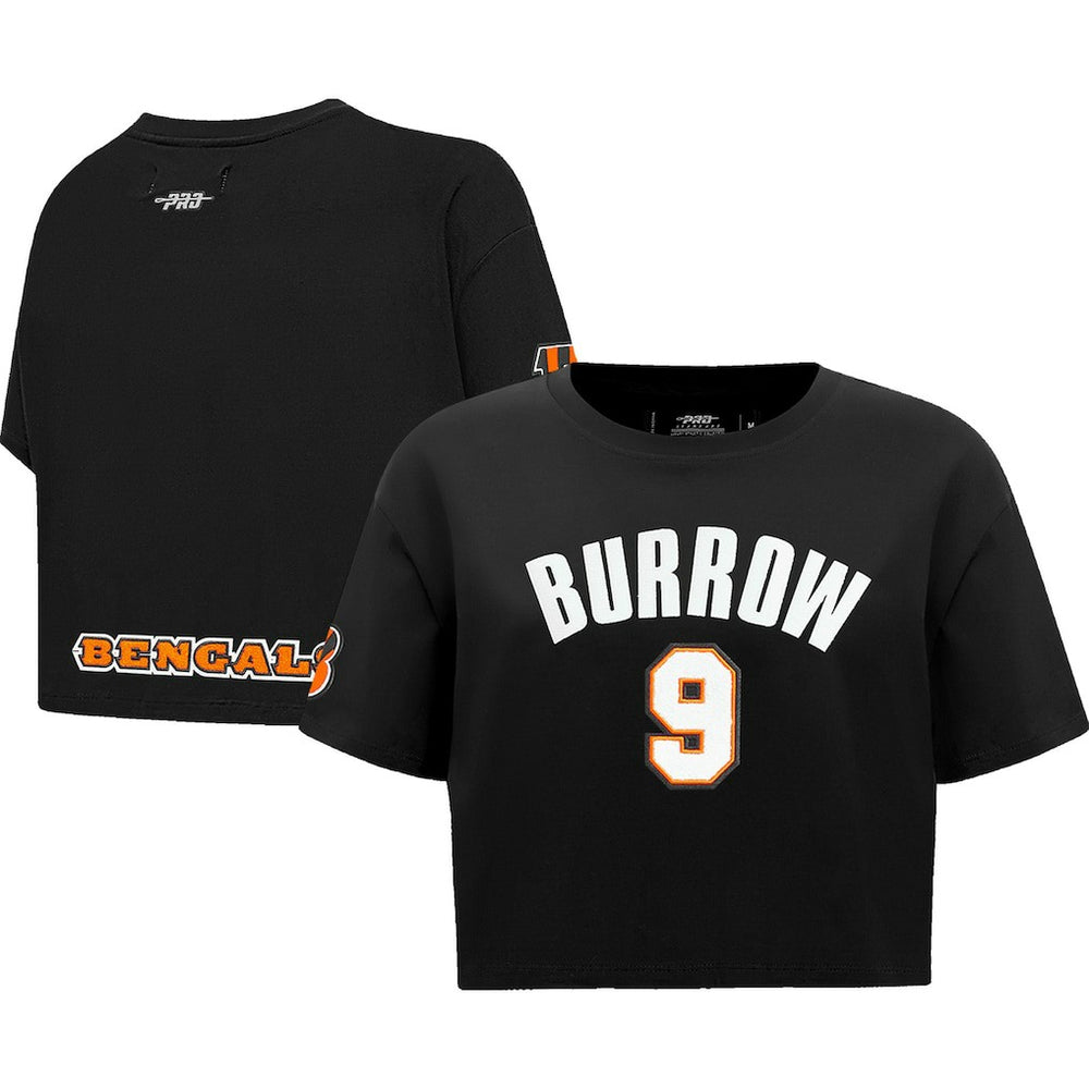 Cincinnati Bengals  Joe Burrow  Pro Standard Women's Player Name & Number Cropped Boxy T-Shirt