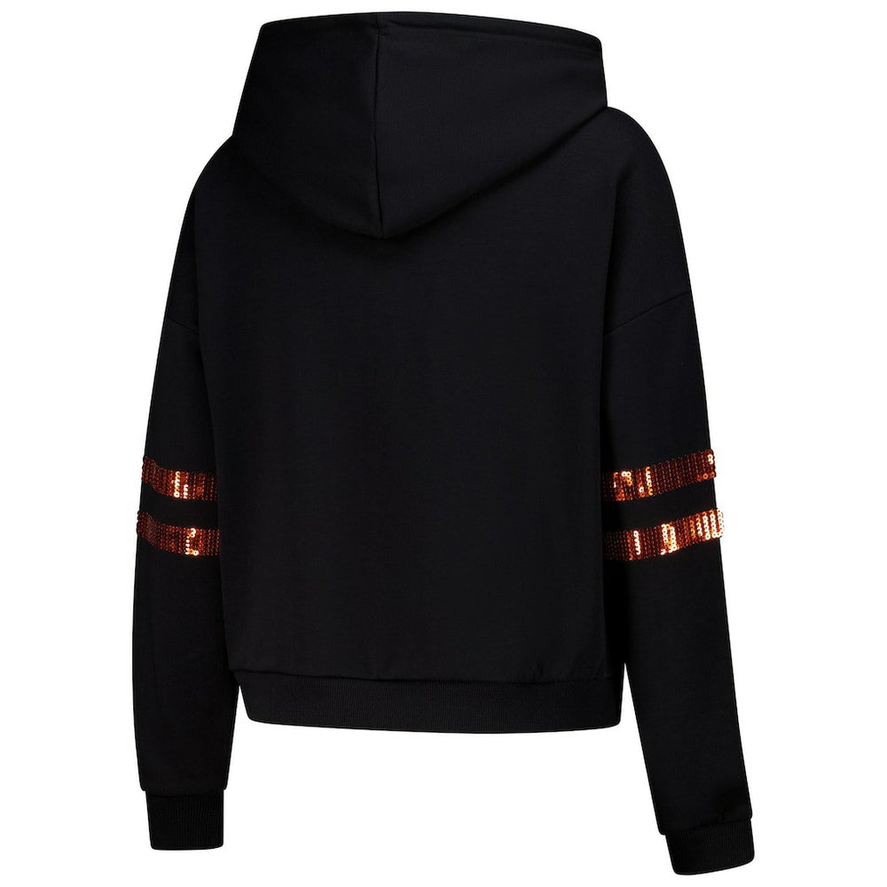 Cincinnati Bengals  Cuce Women's Cropped Sequins Pullover Hoodie