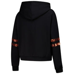 Cincinnati Bengals  Cuce Women's Cropped Sequins Pullover Hoodie