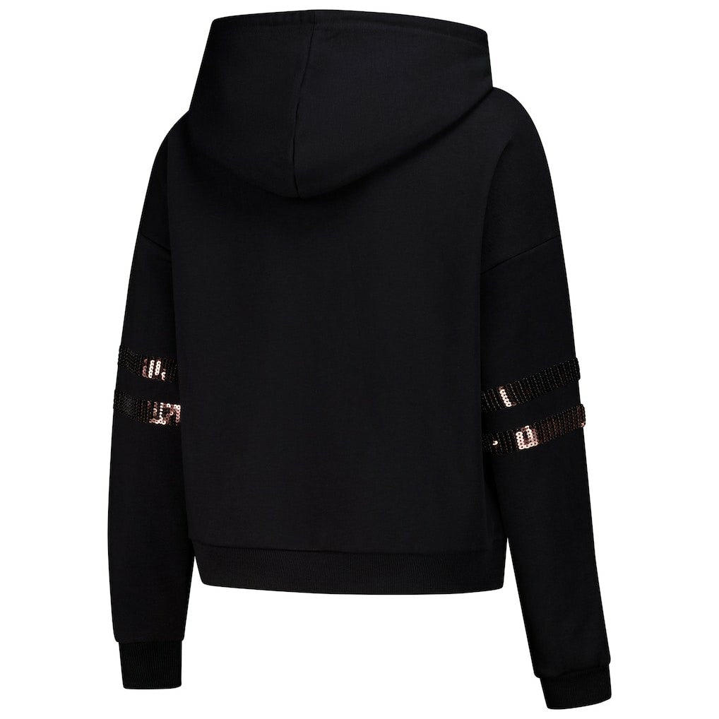 Cleveland Browns  Cuce Women's Cropped Sequins Pullover Hoodie