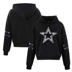 Dallas Cowboys  Cuce Women's Cropped Sequins Pullover Hoodie