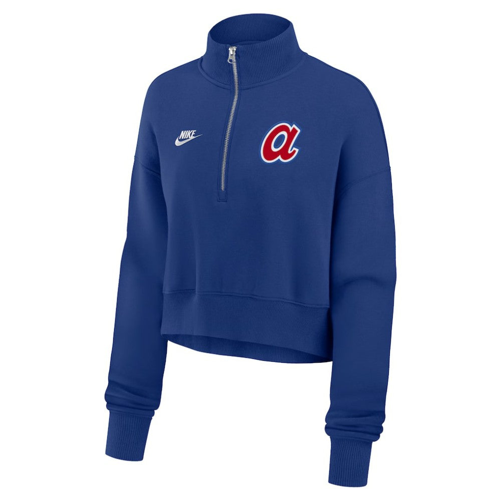 Atlanta Braves Nike Women's Cooperstown Collection Phoenix Fleece Half-Zip Sweatshirt | MLB Discount