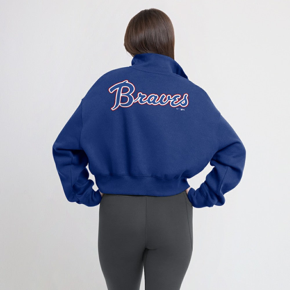 Atlanta Braves Nike Women's Cooperstown Collection Phoenix Fleece Half-Zip Sweatshirt | MLB Discount