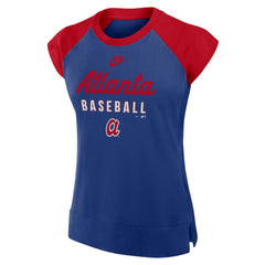 Atlanta Braves Nike Women's Cooperstown Collection Raglan Dri-FIT T-Shirt | MLB Discount