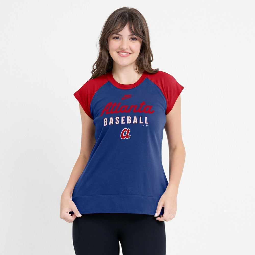Atlanta Braves Nike Women's Cooperstown Collection Raglan Dri-FIT T-Shirt | MLB Discount
