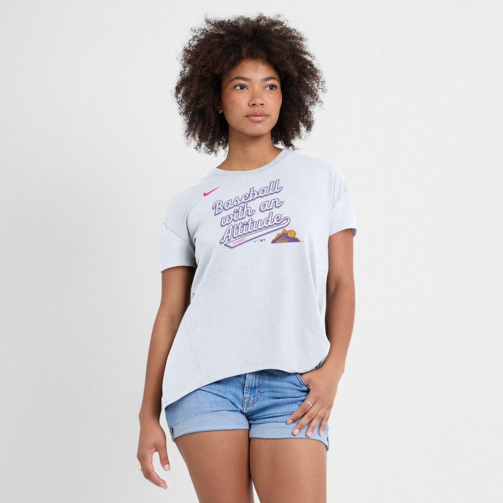 Colorado Rockies Nike Women's 2025 City Connect Flowy Fashion Tri-Blend Dri-FIT T-Shirt | MLB Discount