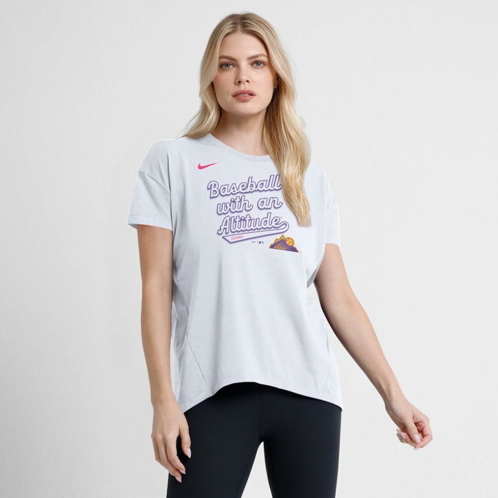 Colorado Rockies Nike Women's 2025 City Connect Flowy Fashion Tri-Blend Dri-FIT T-Shirt | MLB Discount