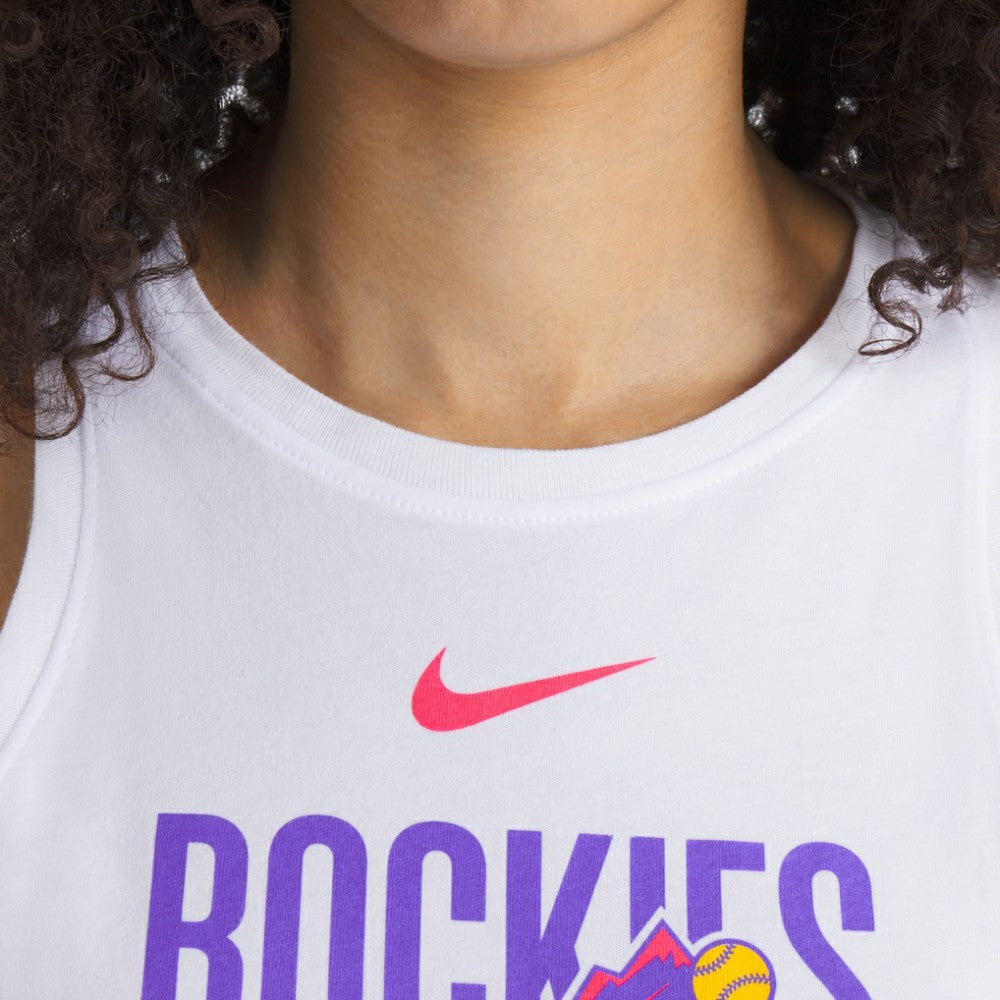 Colorado Rockies Nike Women's City Connect Tricode High Neck Dri-FIT Tank Top | MLB Shop
