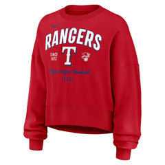 Texas Rangers Nike Women's Oversized High Hip Pullover Sweatshirt | MLB For sale