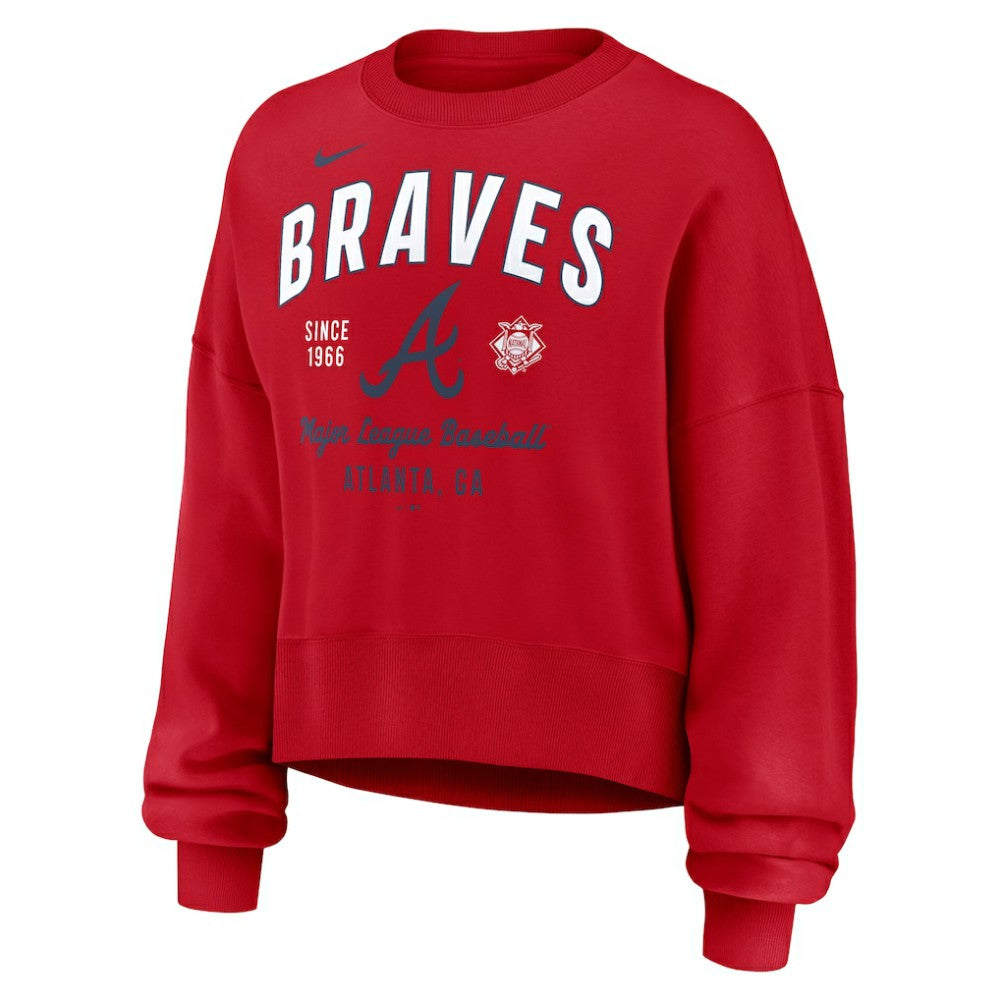 Atlanta Braves Nike Women's Oversized High Hip Pullover Sweatshirt | MLB Sale