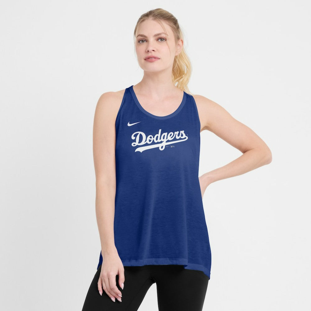 Los Angeles Dodgers Nike Open-Back Crisscross Dri-FIT Tank Top | MLB New
