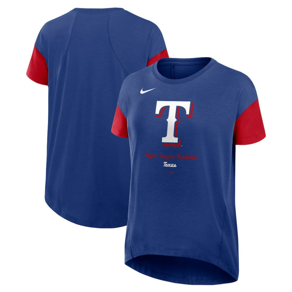 Texas Rangers Nike Women's Flowy Fashion Tri-Blend Dri-FIT T-Shirt | MLB On Sale