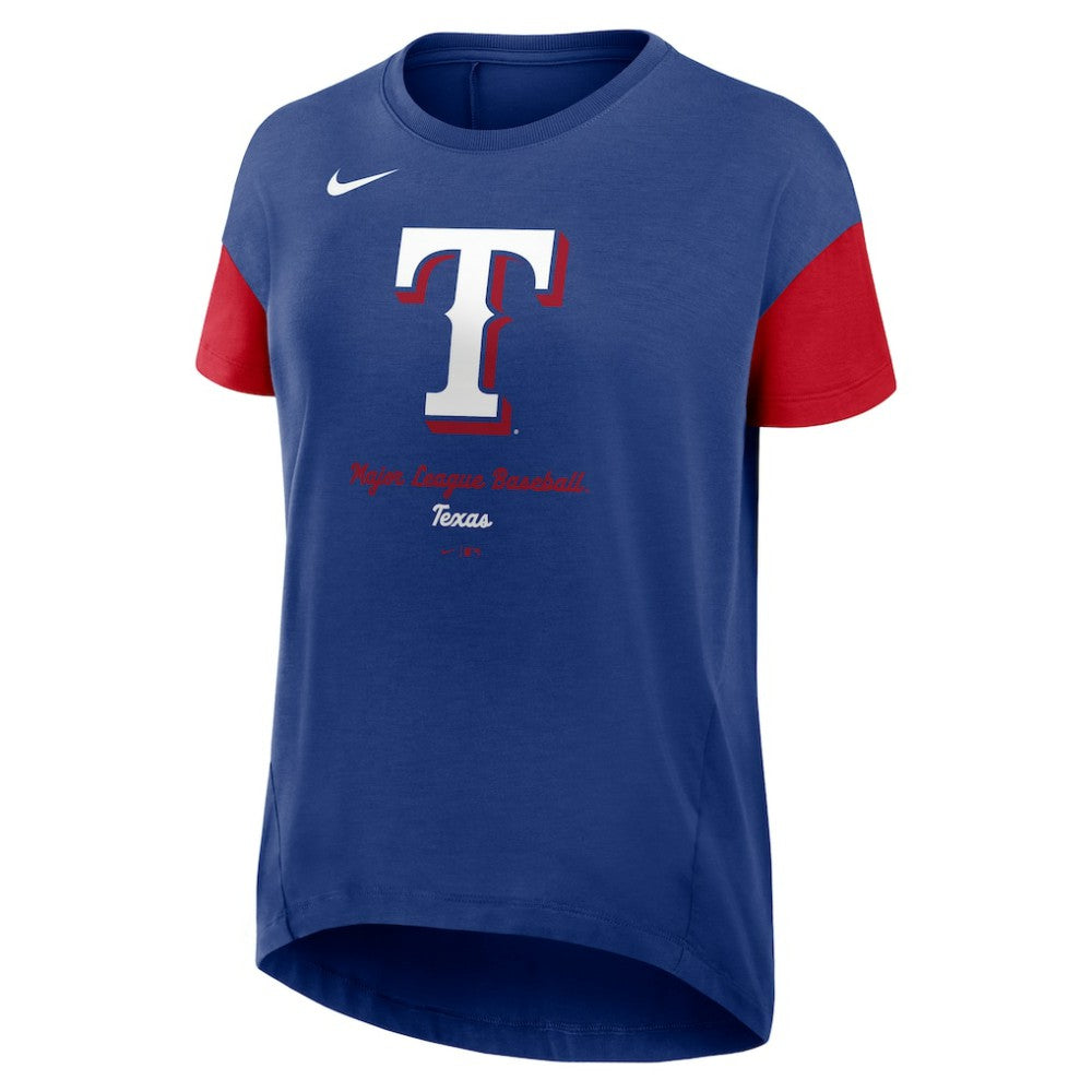 Texas Rangers Nike Women's Flowy Fashion Tri-Blend Dri-FIT T-Shirt | MLB On Sale
