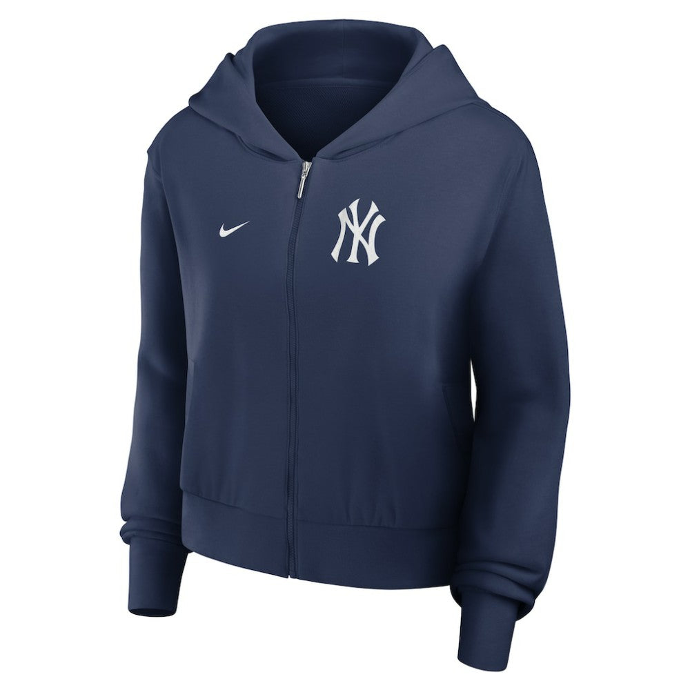 New York Yankees Nike Women's Cropped Chill Full-Zip Hoodie | MLB On Sale