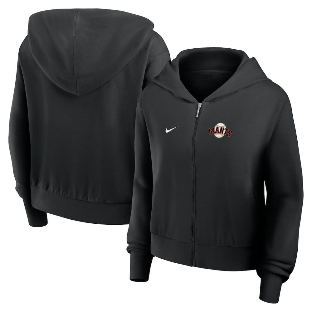 San Francisco Giants Nike Women's Cropped Chill Full-Zip Hoodie | MLB Outlet