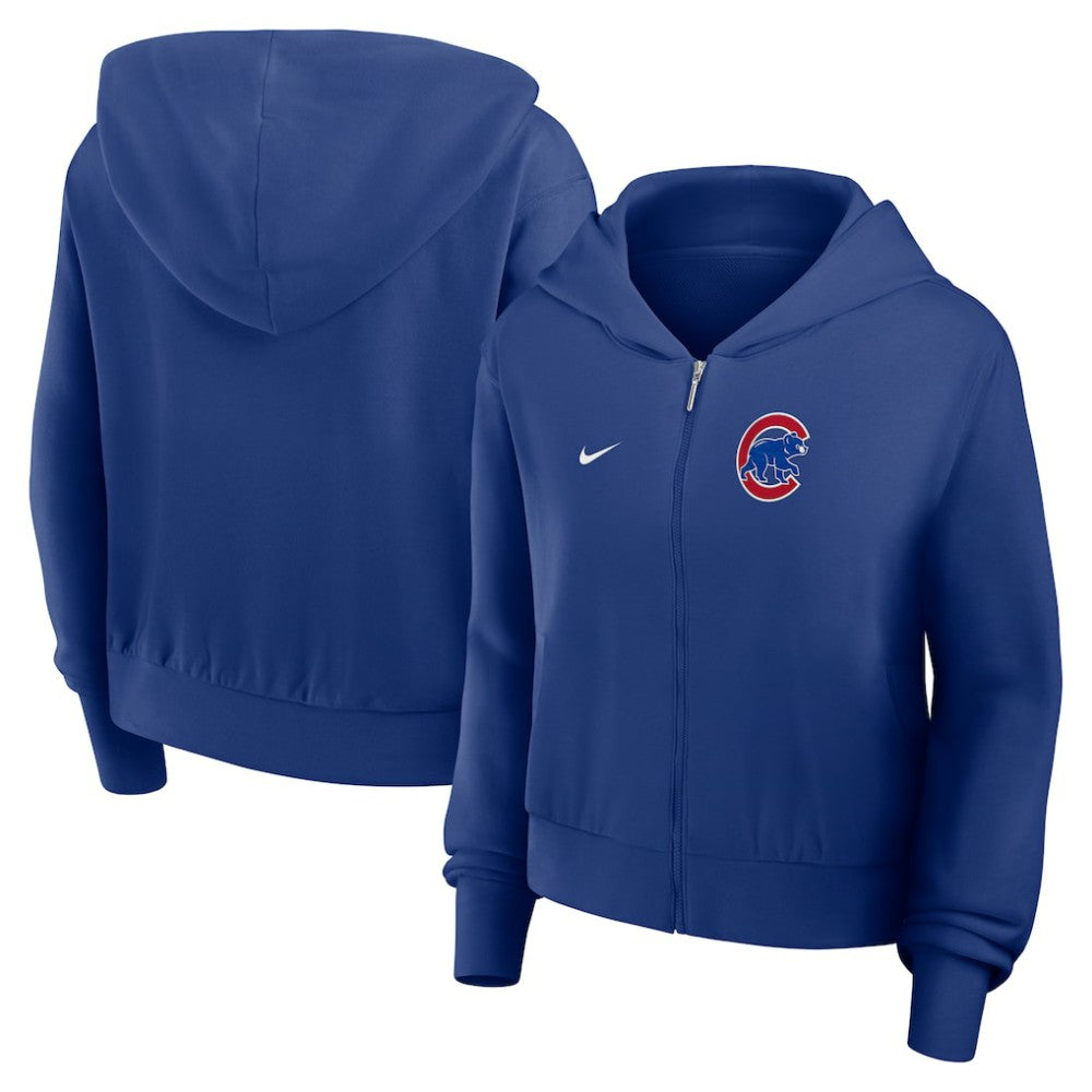 Chicago Cubs Nike Women's Cropped Chill Full-Zip Hoodie | MLB On Sale