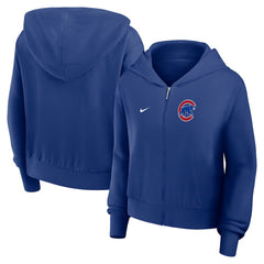 Chicago Cubs Nike Women's Cropped Chill Full-Zip Hoodie | MLB On Sale