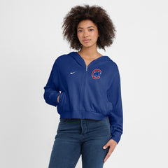 Chicago Cubs Nike Women's Cropped Chill Full-Zip Hoodie | MLB On Sale