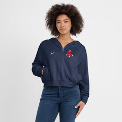 Boston Red Sox Nike Women's Cropped Chill Full-Zip Hoodie | MLB New
