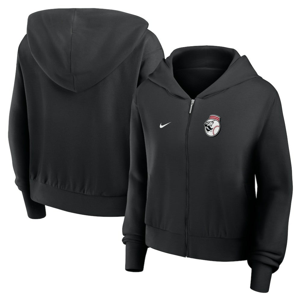 Cincinnati Reds Nike Women's Cropped Chill Full-Zip Hoodie | MLB On Sale