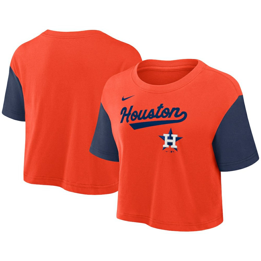 Houston Astros Nike Women's Script Dri-FIT Cropped T-Shirt | MLB US