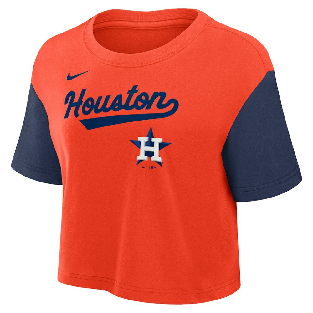 Houston Astros Nike Women's Script Dri-FIT Cropped T-Shirt | MLB US
