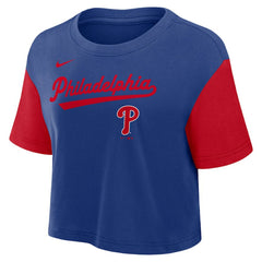 Philadelphia Phillies Nike Women's Script Dri-FIT Cropped T-Shirt | MLB Discount