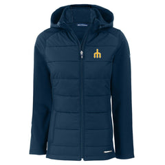 Seattle Mariners Cutter & Buck Women's  Evoke Hybrid Eco Softshell Recycled Full-Zip Hoodie Jacket | MLB Online