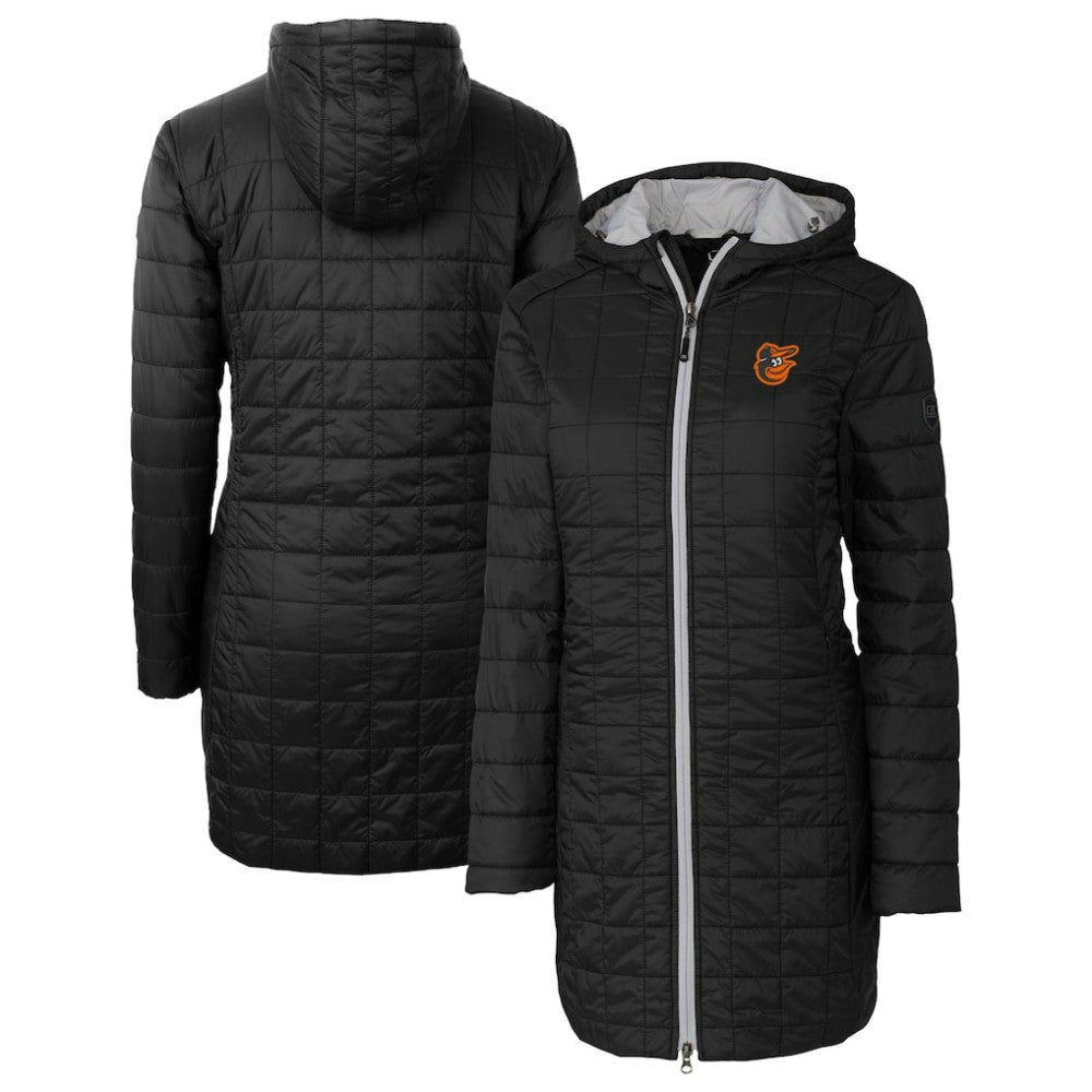 Baltimore Orioles Cutter & Buck Women's Rainier Primaloft Eco Insulated Hooded Full-Zip Long Coat | MLB Outlet