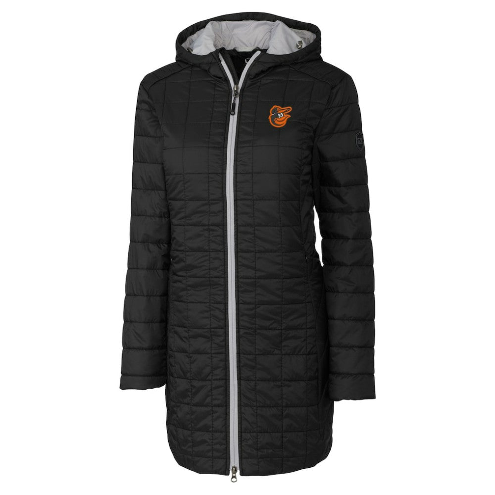 Baltimore Orioles Cutter & Buck Women's Rainier Primaloft Eco Insulated Hooded Full-Zip Long Coat | MLB Outlet