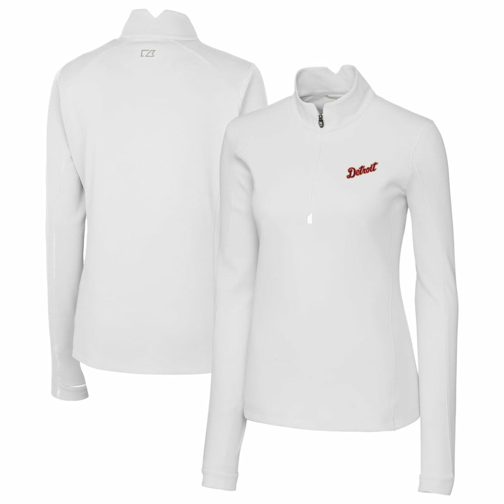 Detroit Tigers Cutter & Buck Women's  Traverse Stretch Quarter-Zip Pullover Top | MLB New