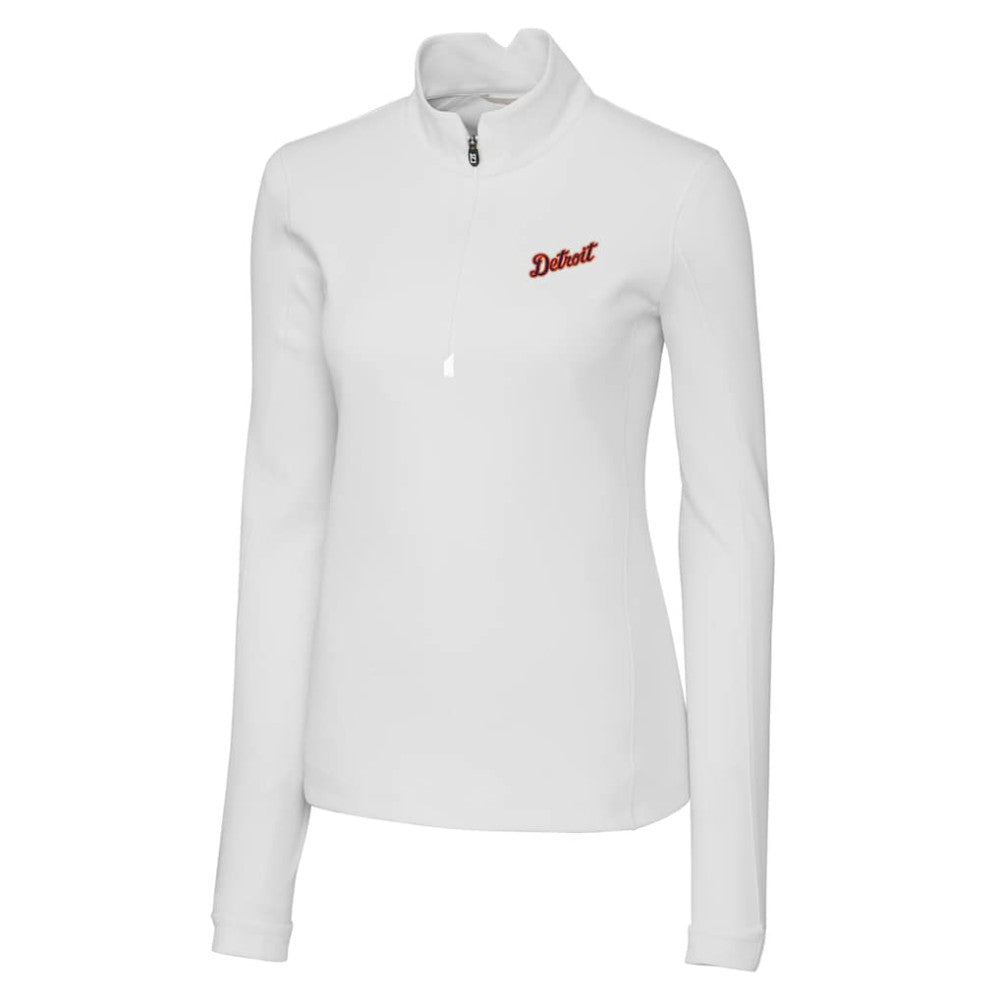 Detroit Tigers Cutter & Buck Women's  Traverse Stretch Quarter-Zip Pullover Top | MLB New