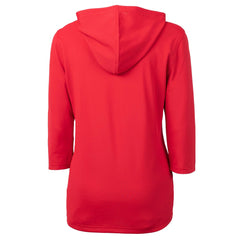 Cleveland Guardians Cutter & Buck Women's  DryTec Virtue Eco Pique Recycled 3/4-Sleeve Half-Zip Pullover Hoodie | MLB Outlet
